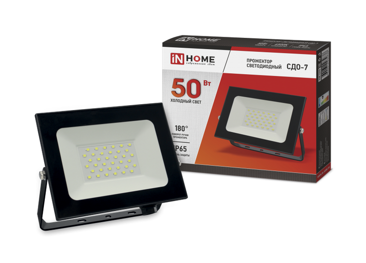 Прожектор светодиодный IN HOME 50Вт 6500К 4 000Лм IP65 230В 168х155х22 чёрный СДО-7 Светодиодные прожекторы Sveto Element 3 Прожектор светодиодный IN HOME 50Вт 6500К 4 000Лм IP65 230В 168х155х22 чёрный СДО-7 Светодиодные прожекторы светодиодные led светильники в Москве 3