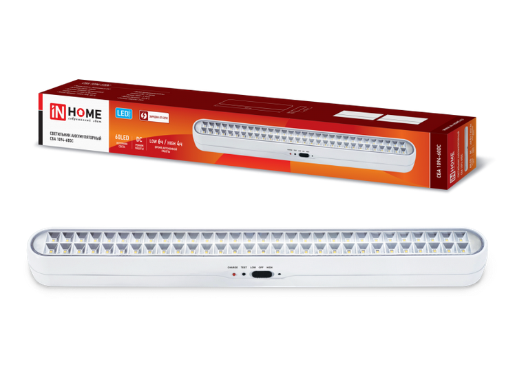 Светильник светодиодный аварийный IN HOME СБА 1094-60DC 60LED 2.2Ah IP43 lithium battery DC Автономные аварийные светильники Sveto Element 3 Светильник светодиодный аварийный IN HOME СБА 1094-60DC 60LED 2.2Ah IP43 lithium battery DC Автономные аварийные светильники светодиодные led светильники в Москве 3