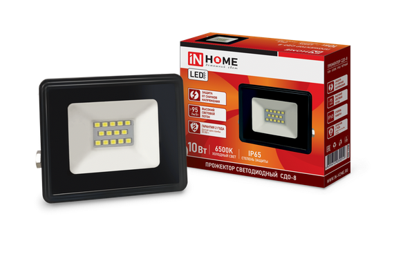Прожектор светодиодный IN HOME 20Вт 6500К 1900Лм IP65 230В 128х123х26 черный СДО-8 Светодиодные прожекторы Sveto Element 3 Прожектор светодиодный IN HOME 20Вт 6500К 1900Лм IP65 230В 128х123х26 черный СДО-8 Светодиодные прожекторы светодиодные led светильники в Москве 3