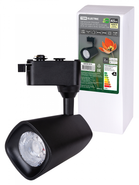 Светильник трековый однофазный LED TRL-02-045-WB 45 Вт, 24град, 3000 К, 90 Ra, черный, TDM Светильники на трехфазный шинопровод Sveto Element 3 Светильник трековый однофазный LED TRL-02-045-WB 45 Вт, 24град, 3000 К, 90 Ra, черный, TDM Светильники на трехфазный шинопровод светодиодные led светильники в Москве 3