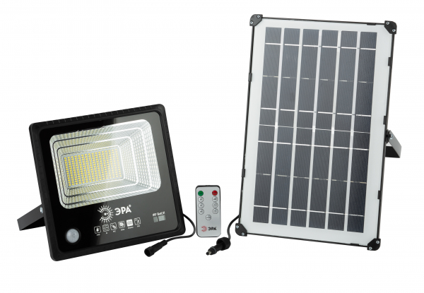 ЭРА Прожектор светодиодный уличный на солн. бат. 100W, 1200 lm, 5000K, с датч. движения, ПДУ, IP65 Светодиодные прожекторы Sveto Element 3 ЭРА Прожектор светодиодный уличный на солн. бат. 100W, 1200 lm, 5000K, с датч. движения, ПДУ, IP65 Светодиодные прожекторы светодиодные led светильники в Москве 3