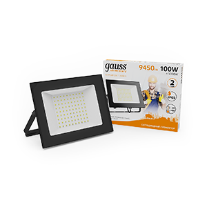 Прожектор светодиодный Gauss LED 100W 6700lm IP65 3000К черный 1/14 Светодиодные прожекторы Sveto Element 3 Прожектор светодиодный Gauss LED 100W 6700lm IP65 3000К черный 1/14 Светодиодные прожекторы светодиодные led светильники в Москве 3