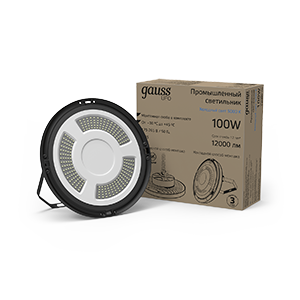 Светильник подвесной Gauss UFO 100W 12000lm 5000K 175-265V IP65 D230*88мм черный скобка в комплекте Светильники подвесные LED Sveto Element 3 Светильник подвесной Gauss UFO 100W 12000lm 5000K 175-265V IP65 D230*88мм черный скобка в комплекте Светильники подвесные LED светодиодные led светильники в Москве 3